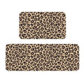 Leopard Print Kitchen Rugs Microfiber Floor Mats Cheetah Cushioned Carpet Runner Rug for Laundry Bathroom Living Room, 2 Piece Set 17"X 47" + 17"X 30" - color: Leopard Print