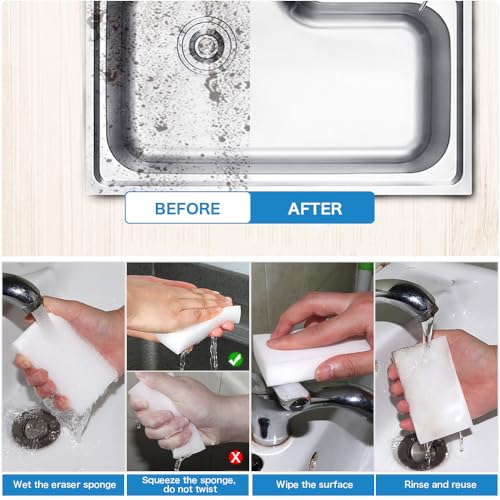 10 Pack Melamine Sponges Multi-Functional Cleaning Sponge Eraser for Household Kitchen Bathroom Bathtub Sink Melamine Sponge Foam Pads in Bulk - size: 10