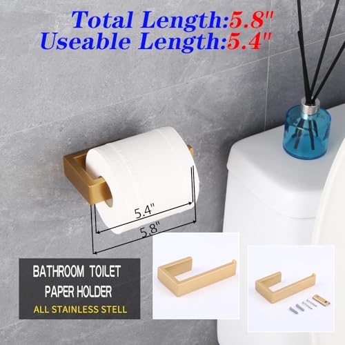 GERZWY Bathroom Toilet Paper Holder Stainless Steel Gold Tissue Paper Roll Holder Wall Mount HG1718-BE - color: Gold