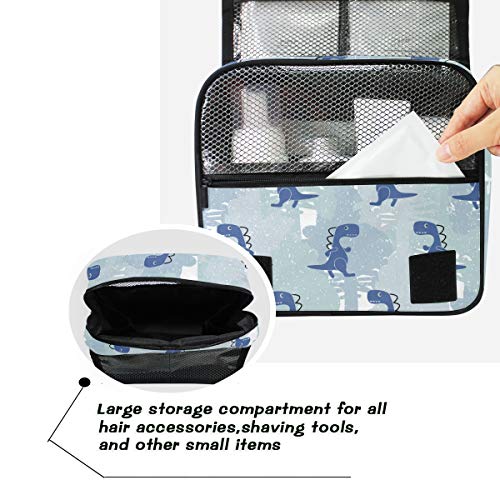 senya Hanging Travel Toiletry Bag Kit Makeup Case Cosmetics Organizer for Men Women - color: Dinosaur Blue Boy