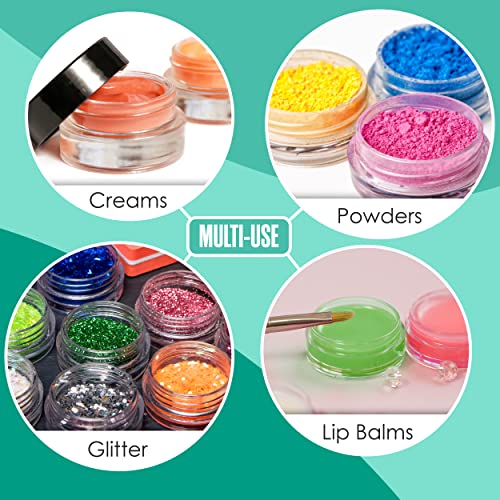 Houseables Sample Containers, Lip Balm Containers, Sample Jars, Mini Jars with Lids, Small, Empty for Makeup, Powder, Gloss, Cosmetic, Tiny, Chapstick, Dab, Wax, Scrub, Little, Plastic, 3 Gram, 50 PK - color: Black, size: 50 Pack