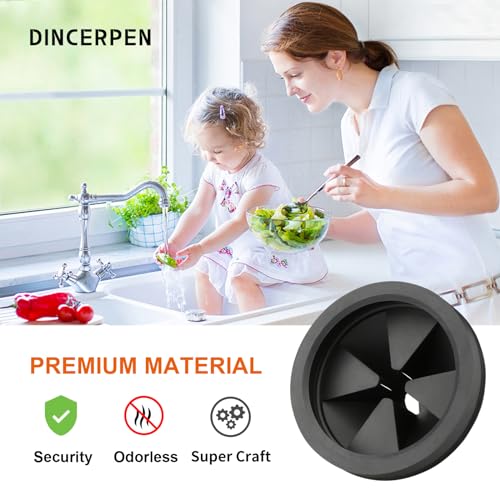 2 Pcs Garbage Disposal Splash Guard Sink Baffle, 3 1/8" Removable Garbage Disposal Rubber Drain Insert, Replacement Waste Food Garbage Disposal Parts for Waste King Whirlaway and GE Models - color: Black 3 1/8" 2pack