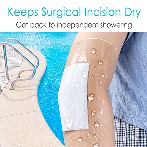 25 Pcs Waterproof Shower Cover 9"x9" with Non-Stick Center Pad for Large Port Surgery Incisions Protector Patch Transparent Film Clear Adhesive Wounds Dressing Bandage Shields - size: 9x9 Inch (Pack of 25)