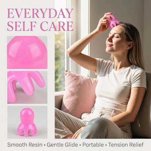 NIIIYTYB 2Pcs Head Massage Tools Scalp Massager and Scraper for Deep Relaxation Acupressure Massager Japanese Spa Hair Care Tool for Home Office Travel Rose Pink - color: Rose Pink