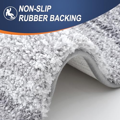 OLANLY Small Bathroom Rugs Mat 24x16, Extra Soft Absorbent Microfiber Bath Rugs, Rubber Backing, Quick Dry, Washable Bath Mats for Bathroom Floor, Tub and Shower, Home Decor Accessories, Light Grey - color: Light Grey, size: 24" X 16"