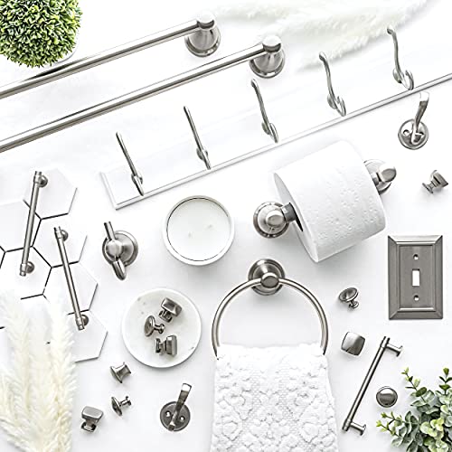 Franklin Brass 5-Piece Satin Nickel Bathroom Set (2) Towel Racks, Ring, Toilet Paper Holder, Hook | Kinla Bath Accessories - color: Satin Nickel, style: 5-Piece Bath Accessory Set