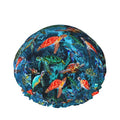 Sea Turtle Shower Cap For Women Adjustable Double Waterproof Layers Bathing Bath Cap Hair Protection Reusable Ladies Spa Salon Shower Hat - color: Sea Turtle