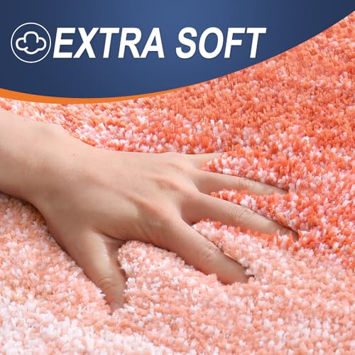 OLANLY Small Bathroom Rugs Mat 24x16, Extra Soft Absorbent Microfiber Bath Rugs, Rubber Backing, Quick Dry, Machine Washable Bath Mats for Bathroom Floor, Tub and Shower, Home Decor Accessories, Coral - color: Coral, size: 24" X 16"