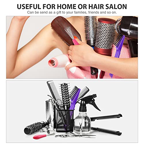 Boao 2 Pcs Hair Brush Cleaning Tool Set,2-in-1 Double Headed Hair Brush Comb,Metal Toothed Cleaner Dirt Remover, Portable Hairbrush Cleaner Tool for Removing Dust Home Salon Use(Pink and Purple) - color: Pink and Purple