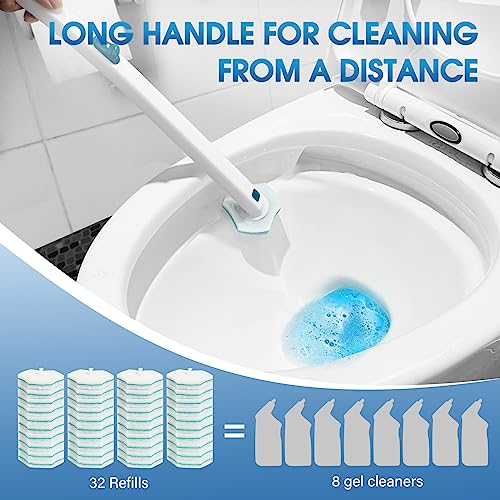 Disposable Toilet Brush Refills 32 Count Toilet Refills, Disposable Toilet Bowl Brush Refill Pads for Bathroom and Toilet Cleaning (Not Compatible with Other Brand Toilet Handle) - style: 32 Toilet Refills