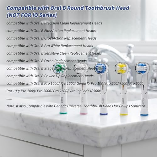 Electric Toothbrush Travel Case for Oral-B Toothbrushes - 4 Pcs Toothbrush Head Covers Compatible with Oral B Electric Toothbrush Heads (White) - color: White