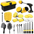 TTRCB 27Pcs Car Detailing Kit, Car Detailing Brush Set, Auto Detailing Drill Brush Set, Car Detailing Brushes, Car Wash Kit, Car Accessories, Car Cleaning Tools Kit for Interior, Exterior, Wheels - size: 27pcs