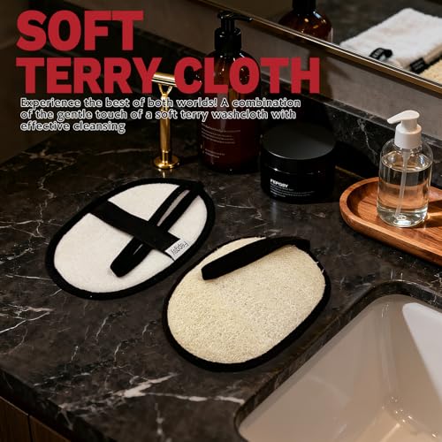 Natural Loofah Sponge (2 Pack),Large 7"x5.1"Shower Loofah Sponge Exfoliating Body Scrubber for Women and Men,Natural Materials are Easily Biodegradable and Bath Exfoliation Doesn't Hurt The Skin