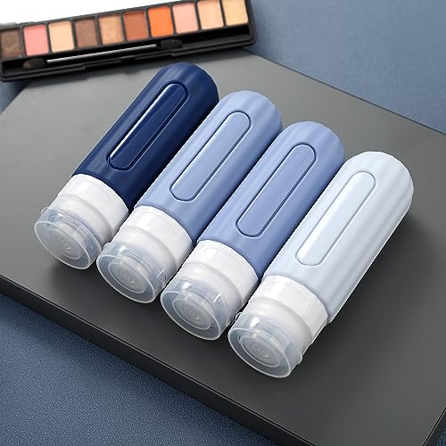 Mrsdry 16 Pack Travel Bottles for Toiletries, Leakproof Travel Containers for Toiletries, TSA Approved Silicone Travel Accessories Squeezable Refillable 3oz for Shampoo Conditioner Lotion - color: Blue