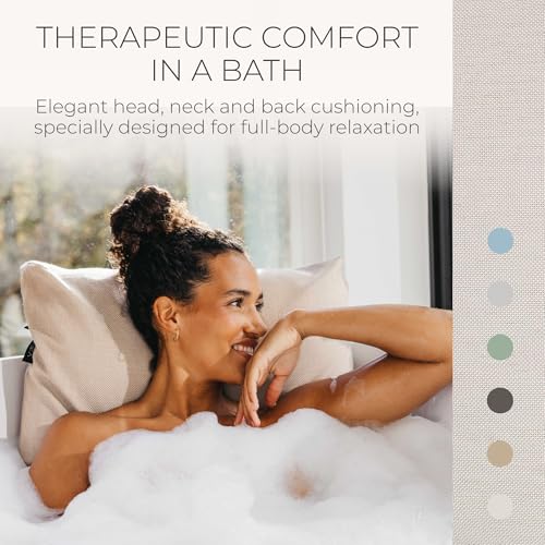 BADESOFA® Luxury Bath Pillow M in Ivory, Quick-Drying Bath Back Pillow | Thick & Comfortable Tub Pillow for Bathtub, Full Body Support, Premium Spa Cushion, Luxury Bath Gift - color: Ivory Pearl, size: Medium (Single Pillow)