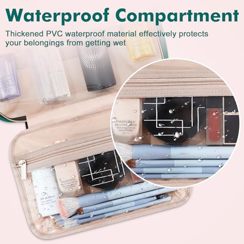 Wedama Toiletry Bag for Women, Medium Cosmetic Travel Bag, Hanging Toiletry Bag for Bathroom, Thickened PVC Waterproof Makeup Bag, Toiletries Bag for Travel Trips and Camping, Turquoise Green - color: Green, size: Medium, style: Minimalist