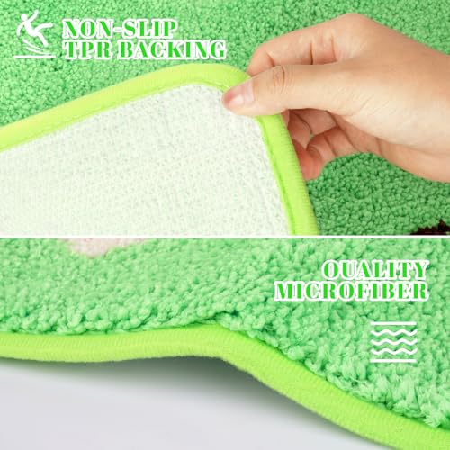 Frog U Shaped Toilet Rug,Soft and Absorbent Bathroom Rug - color: Green, size: 24" x 20"
