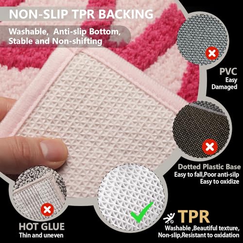 KOEXM Get Naked Bath Mat Cute Bathroom Rugs 16" x 24", Non-Slip Small Pink Bathroom Rugs, Water Absorbent Machine Washable Funny Bath Mat - color: Pink 2.0, size: 1'4" x 2' (Rectangular)
