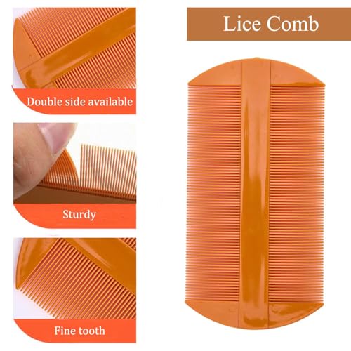 Dandruff Comb Removal Steel Fine Tooth Scalp Detox Hair Care Tool 3PC | Build Up Flakes Lice Comb, Stainless Steel Teeth, Self Cleaning, Anti Slip Handle, for Women Men Kids, Black+ Orange - color: 3PC Black+Orange