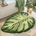 DEXI Leaf Bathroom Rugs Monstera, 47x31.5 Soft Fluffy Cute Bath Mat with Non Slip Backing, Washable Absorbent Bath Rug Quick Dry for Shower Floor, Toilet, Bedroom, Kids Room, Green - color: Ample Monstera-large