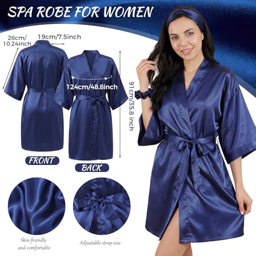 Twistover 16 Pcs Birthday Gifts for Women: Luxury Robe & Blanket Spa Gift Basket for Women -scented Candle, Mug, Notebook, Pillowcase & Spa Accessories(Navy Blue) - color: Navy Blue
