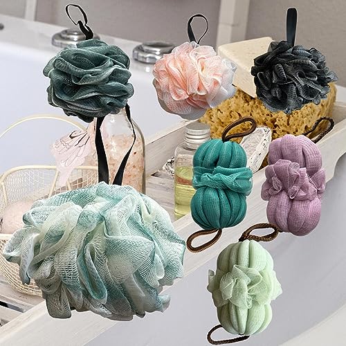 50g Bath Sponge Shower Loofah Mesh Pouf Bath Scrunchies Body Wash Puff Shower Puff Exfoliating Scrubber - style: Style 4