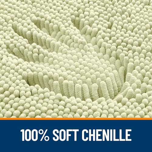 OLANLY Bathroom Rugs Sets 3 Piece, Soft Absorbent Chenille Bath Mats and U-Shaped Contour Toilet Rug, Quick Dry, Home Decor Accessories, Bath Mat Set for Bathroom (30"x20"+24"x16"+24"x20", Vanilla) - color: Vanilla, size: 30" X 20" + 24" X 16" + U24" X 20