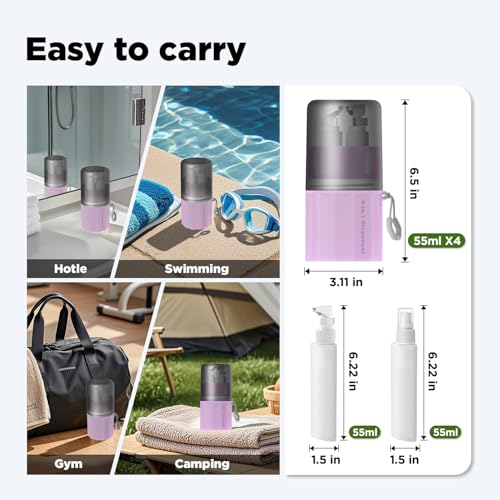 Travel Bottles for Toiletries, TSA Approved Travel Shampoo and conditioner Bottles with Suction Cups, Pink - color: Pink