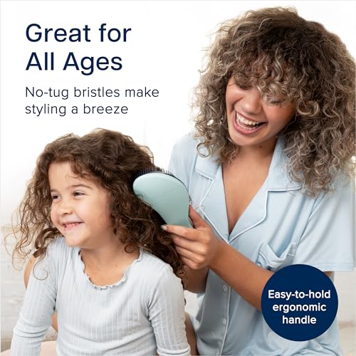 Crave Naturals Glide Thru Hair Brush - 2 Pack Detangler Brush for Curly, Straight, Wet or Dry Hair - Gentle Detangling Brushes for Adults, Kids, Toddlers, 7.5"x3" - Coral and Turquoise - color: Turquoise & Coral, size: 2 Pack (Regular)