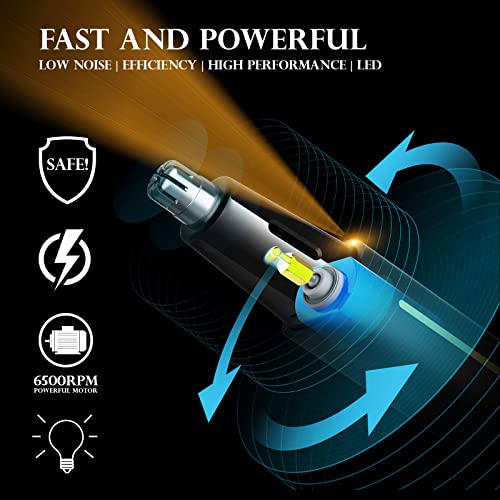 AREYZIN Nose Trimmer 2022 Professional Ear and Nose Hair Trimmer for Men and Women Painless Nose Clipper Nasal Hair Removal, Eyebrow & Facial Hair Trimmer, IPX7 Waterproof Dual Edge Blades - color: Blue+black