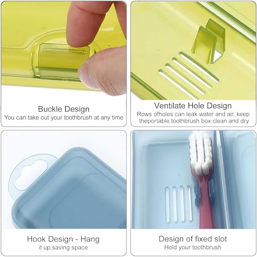 2 Packs Toothbrush Travel Case, Breathable Toothbrush Travel Holders, Compact Portable Toothbrush Holder for Travel, Vacation, Camping, Gym, Business Trips, Office, Cruise - color: Clear