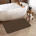 Brown Modern Bathroom Rug, Rapid Dry Absorbent with Non-Slip Rubber Base Bath Mats for Bathroom 17"x30" - color: Brown Modern