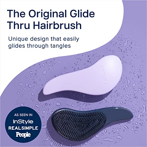 Crave Naturals Glide Thru Hair Brush - Detangler Brush for Curly, Straight, Wet or Dry Hair - Gentle Detangling Brushes for Adults, Kids, Toddlers - Hair Accessories for Women, 7.5x3" - Purple - color: Purple, size: 1 Pack (Regular)
