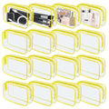 YedsIntu 16 Pieces Clear Makeup Bag PVC Zippered Clear Toiletry Carry Pouch Portable Cosmetics Bag Waterproof Makeup Bag Vinyl Plastic Organizer Case for Travel Vacation Bathroom (Yellow-M) - color: Yellow-M