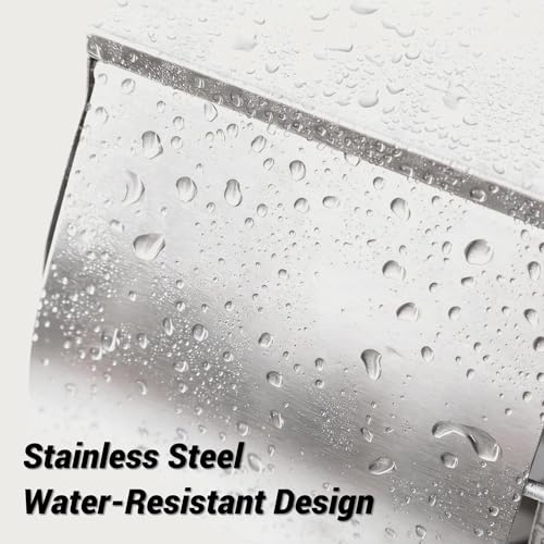 Double Roll Toilet Paper Holder Commercial Toilet Paper Dispenser | Brushed Stainless Steel, Side-By-Side 2-Roll Holder with Shelf Wall Mount, Fits Standard Toilet Rolls Up to 4.72 in Diameter