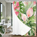 LQCOOL Pink Anthurium Tropical Leaves Shower Curtain and Liner, 3 in 1 Shower Curtain Set with 12 Double Sided Shower Curtain Hooks, Waterproof Fabric Shower Curtains for Bathroom,72" W*72" H - color: Pink Leaf