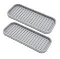 Silicone Sponge Holder for Kitchen Sink - Dish Soap Holder 2Pack Light Grey | Waterproof sponge soap tray, kitchen counter / bathroom sink caddy Organizer; dish sponge holder, soap dispenser, scrubbers - color: Light Grey