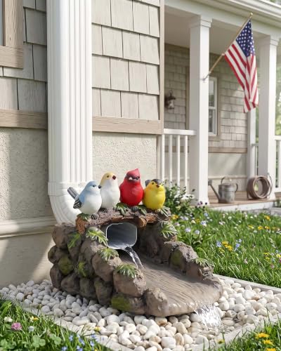 Cardinal Bird Statue Gutter Diverter Rain, Resin Gutter Extender Diverter,Deco Gutter Extension Downspout, Splash Block, Perfect Rain Gutter Downspout Extension for 3"x4" Downspouts - color: Multi Cardinal
