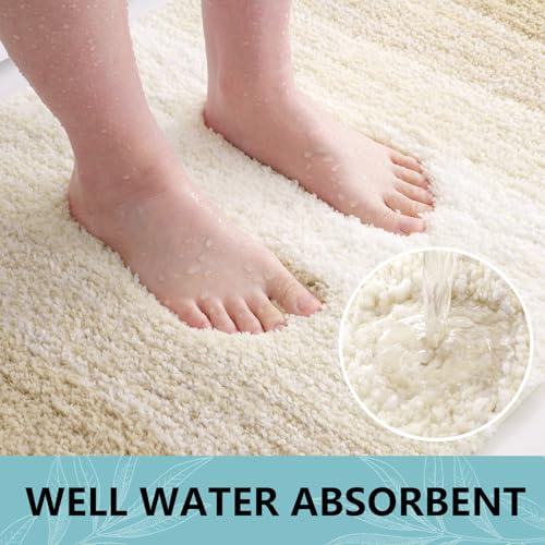 Arotive Bathroom Rugs Sets 2 Piece, Shaggy Soft and Absorbent Microfiber Bath Rugs, Machine Washable Dry Bath Mats for Bathroom, 30x20 and 24x16, Light Beige - color: Light Beige, size: 30" X 20" + 24" X 16"