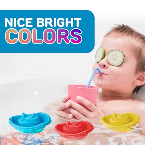 Stackable Toy Boat – 6pcs Educational Water Toys for Toddlers 1-3, Baby Pool Essentials, Baby Bath Toys for Kids Ages 1-3 & Toddler Pool Toy for 1 Year Old & Up, Fun Accessories for Bathtime