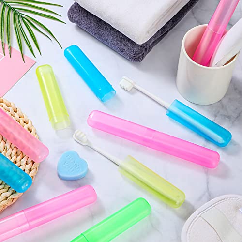 Jeyiour 120 Pcs Travel Toothbrush Holder Bulk Multiple Portable Toothbrush Case Storage Plastic Breathable Toothbrush Travel Containers for Trip Camping Home Outdoor(Classic Style)
