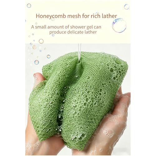 Exfoliating Bath Towel Set for Women Strong Cleaning Back Scrubber - color: Dark Green