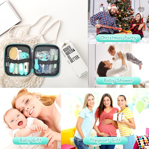 23 in 1 Baby Healthcare and Grooming Kit, Infant Safety Care Set Baby Nursery Kit with Gas Colic Passer Nasal Aspirator Nail Clipper Hair Brush Comb for Newborn Girls Boys (Green)) - style: 21 Kits-Green