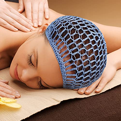 Geyoga 6 Pieces Hair Net Snoods for Women Sleeping Mesh Soft Rayon Knit Crochet Hairnet Long Short Curls Hair Cover Accessory (Pink, Blue) - color: Pink, Blue