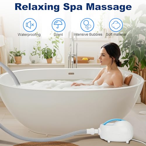Bubble Bath Mat,Bubble Bath Massager for Smooth Bathtub – 3-Speed Adjustable Tub Spa Massager with Non-Slip Suction Cups and Remote Control – Ideal for Stress, Sore Muscles & Total Relaxation