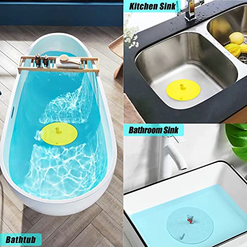 Sink Stopper Silicone Bathtub Stopper,Kitchen Sink Drain Stopper,Bathroom Drain Plug Stopper,Shower Drain Sink Stopper, Laundry Sink Drain Stopper (Silicone Stopper -Yellow) - color: Silicone Stopper -Yellow