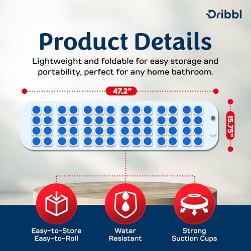 Dribbl Electric Bubble Massage Bathtub Mat – Non-Slip Full-Body Waterproof Hot Tub Spa Mat for Bath with Heater, Motorized Air Pump, and Remote Control, 6-Speed Adjustable Massage, Blue - color: Blue