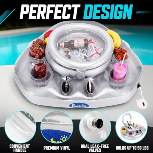 Pool Inflatable Floating Can Beverage Cooler for Swimming, Boating, Tubing