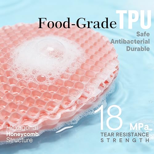 Bath Mitt - Exfoliating Glove, Honeycomb Body Scrubber,Massage Body Scrub Gloves for Home Spa,Mitt Sponges for Cleaning Body,Deep and Gentle,Fast foaming (Pink(Softer,Small Size,) New Version) - style: PINK