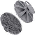 INNERNEED Food-Grade Soft Silicone Body Scrubber Shower Brush Handheld Cleansing Skin Brush, Gentle Exfoliating and Lather Well (Gray) - color: Gray